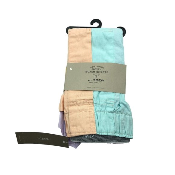 J.Crew 100% Cotton Colorblock Woven 4" Boxer Shorts for Men Colorful L - Picture 1 of 5
